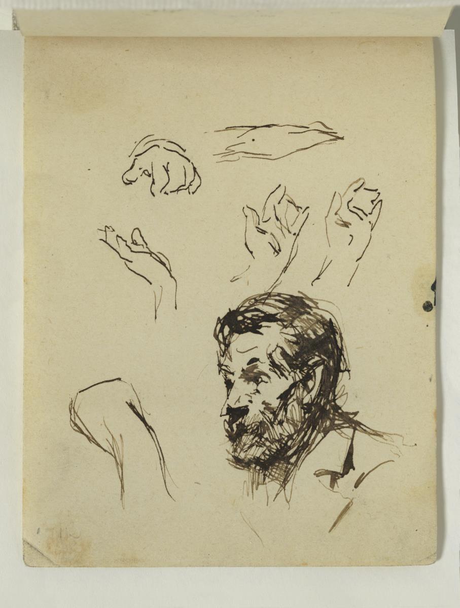 El padre del artista y estudio de manos