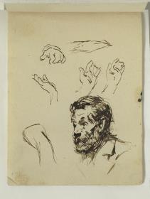El padre del artista y estudio de manos