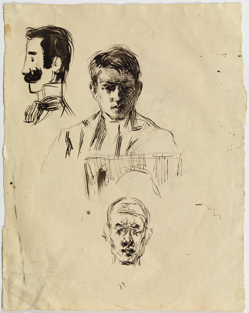 Autorretratos y caricatura de Mariano Benlliure