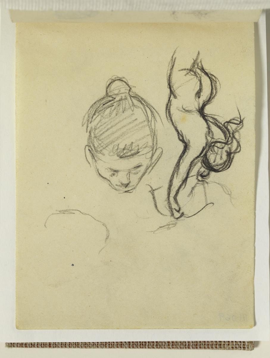 Cabeza de mujer y Cupido