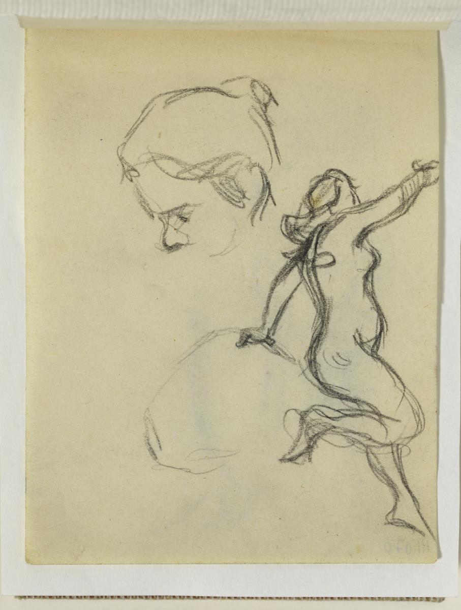 Head of a Woman and Female Nude