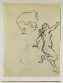 Head of a Woman and Female Nude