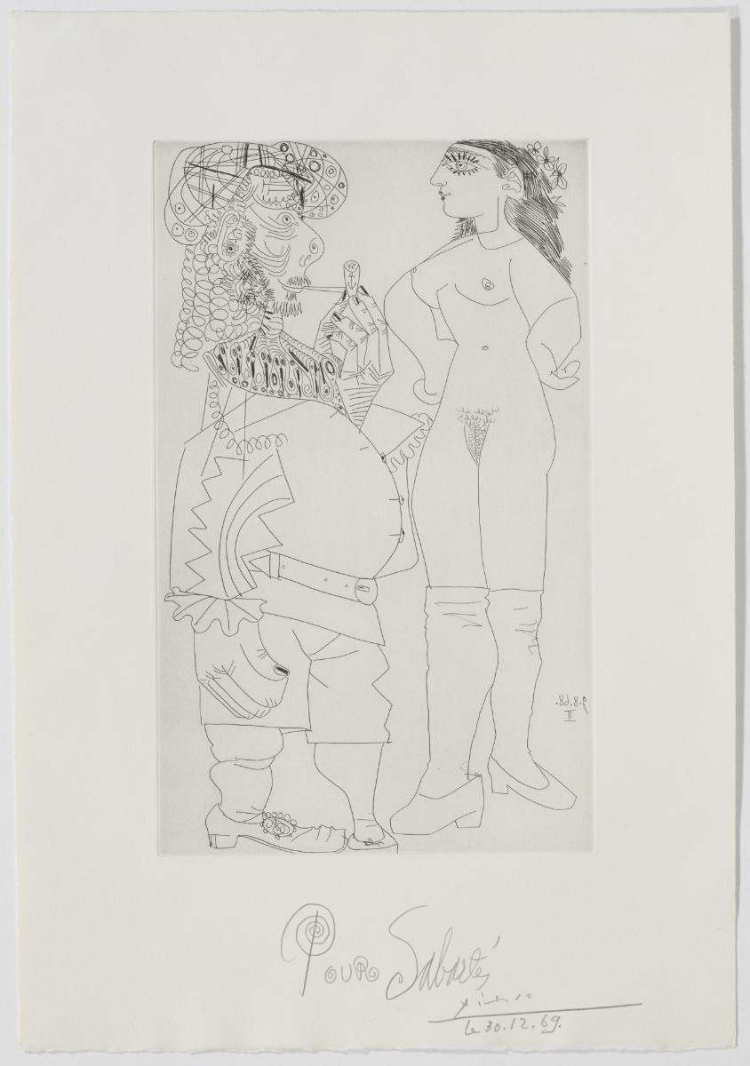 Pot-Bellied Old Sailor with Pipe and Contemptuous Young Prostitute