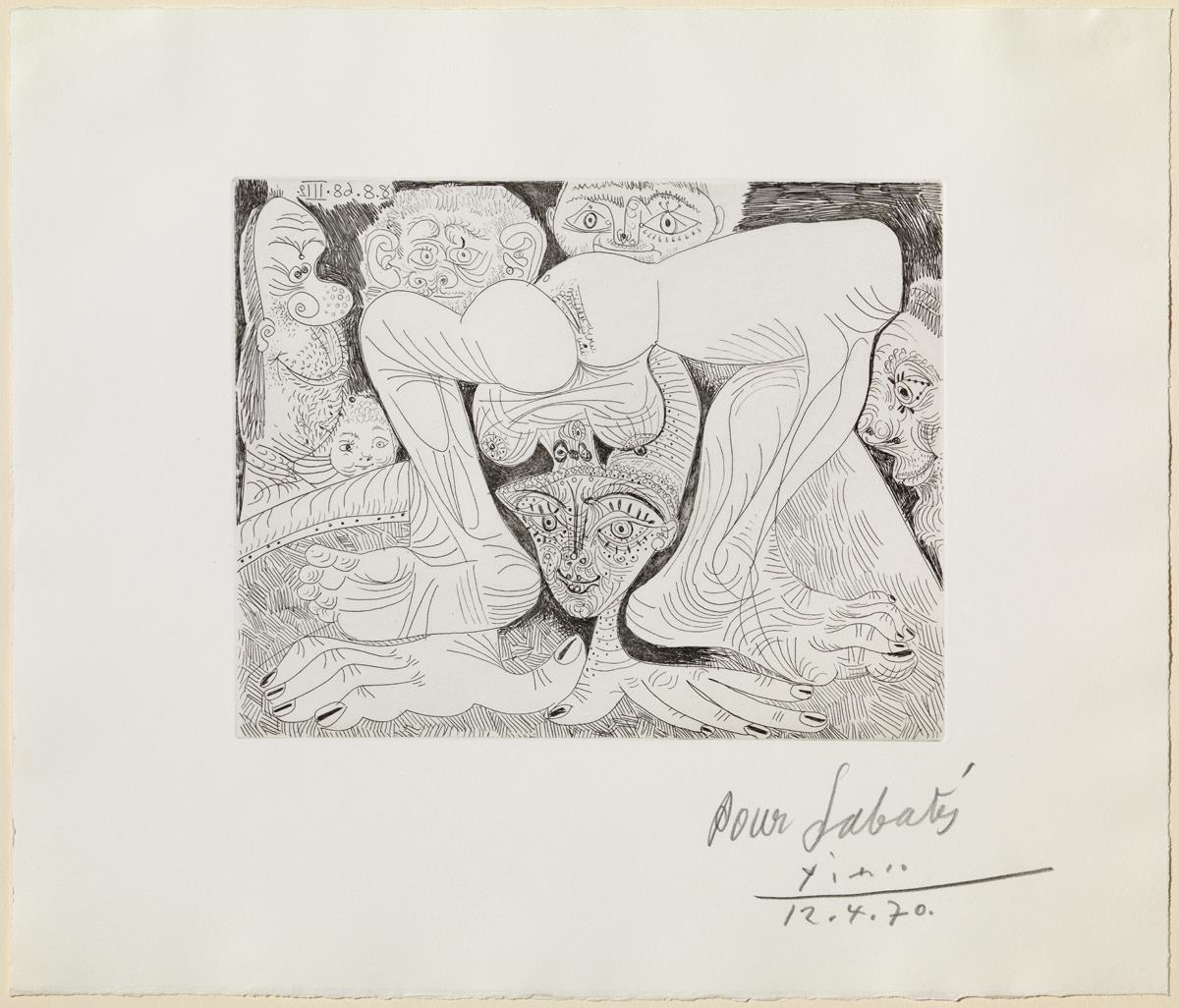 Female Acrobat with Sequin Make-up and Spectators