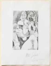 Rembrandtesque Man with Pipe and Courtesan