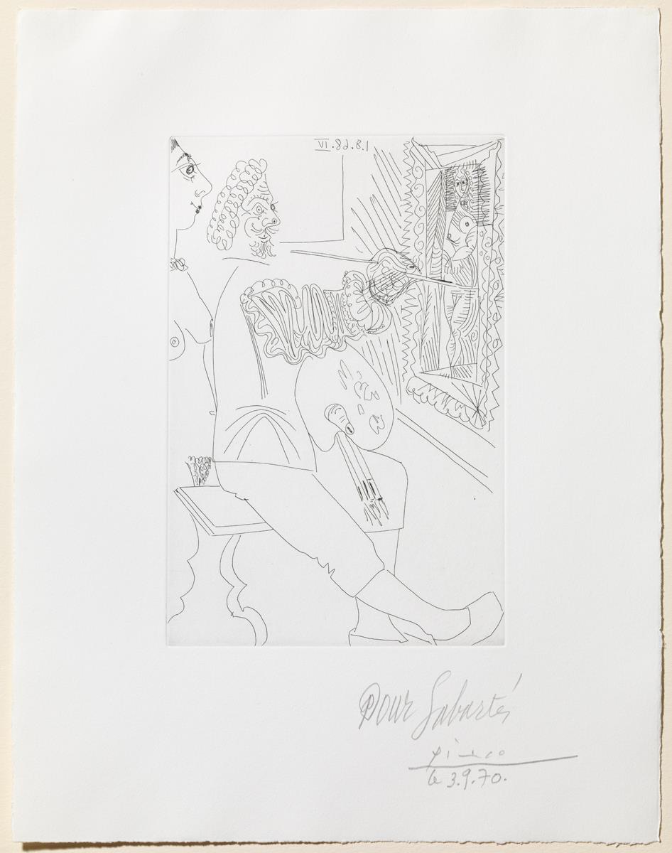 Pintor trabajando, con una modelo fea