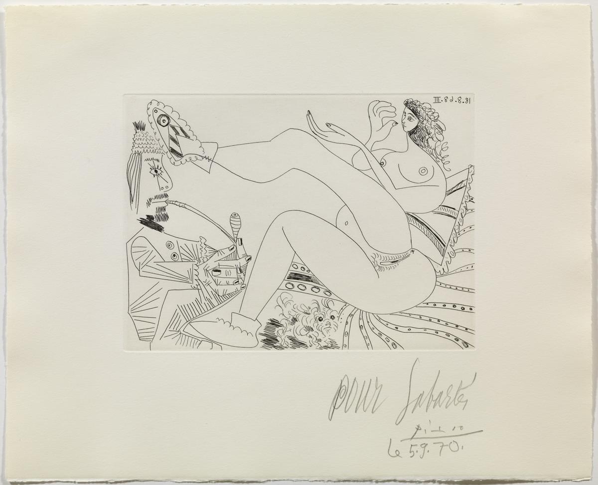 Opium Smoker, Woman with Slippers in Bed, and Small Dog