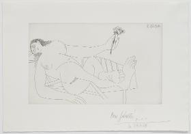 Woman with Flower on a Lounger