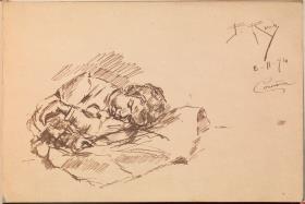Lola, hermana del artista, recostada