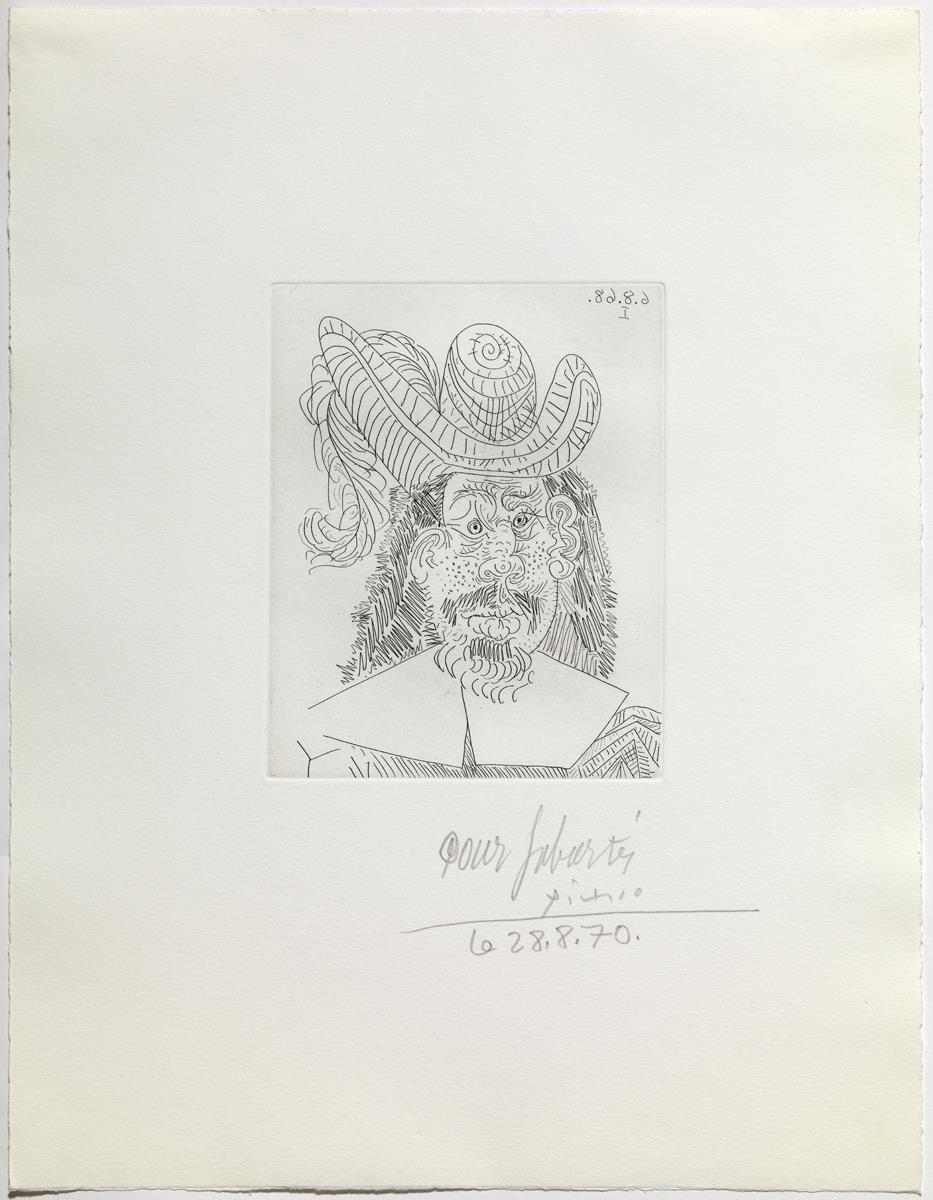 Retrat de mosqueter tirant a vell amb la cara granelluda