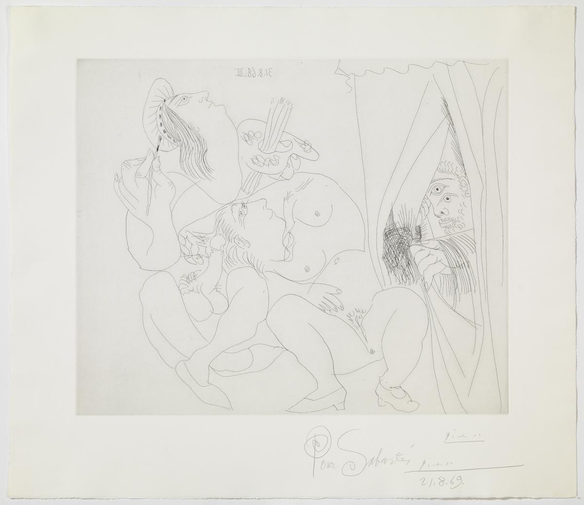 Raphael and the Fornarina. V: With a Voyeur Pulling Back the Curtain