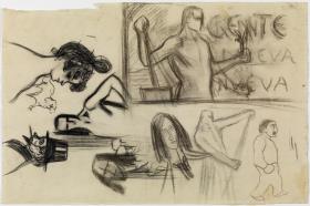 Studies for the Illustration of the Magazine "Gente nueva", and Other Sketches