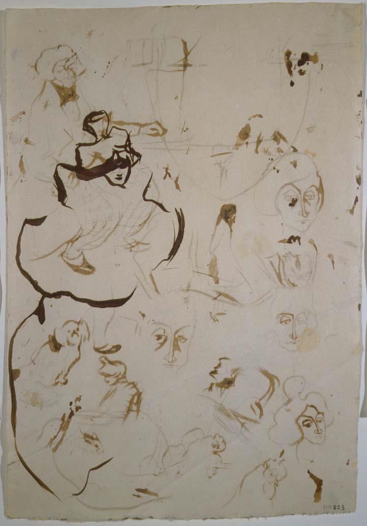 Sketch of Lady for the Menu of the Quatre Gats