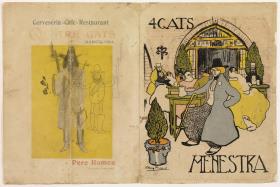 Pere Romeu Caricatured as a Boer and Other Sketches (Quatre Gats Menu)