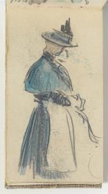 Mujer con sombrero y capa