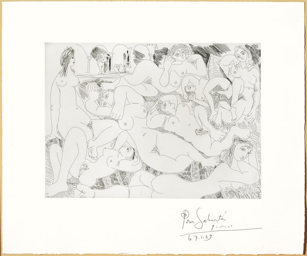 Evocación de "El baño turco": mujeres tomando el sol en la piscina