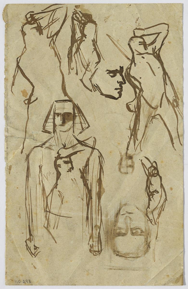 Estudis per a la il·lustració del poema "Ser o no ser", i egipci antic