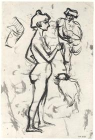 Female Nude, Bullfighter Walking round the Arena, and Bull