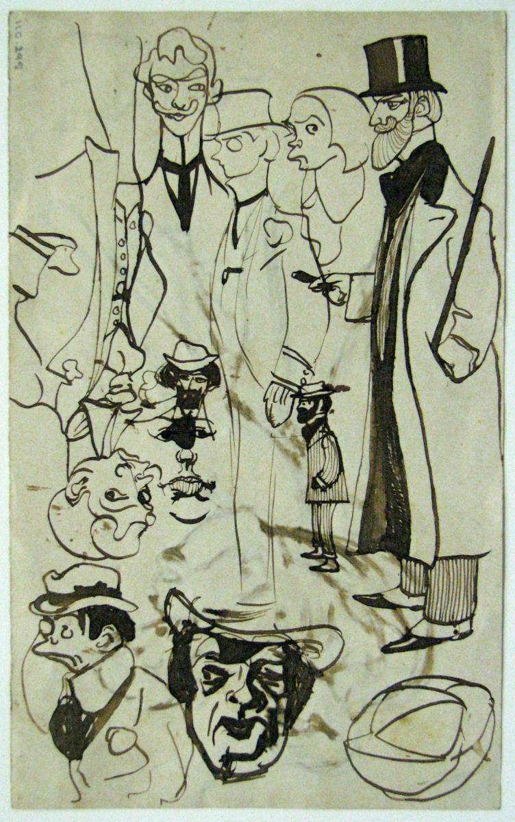 Croquis y caricaturas de personajes masculinos