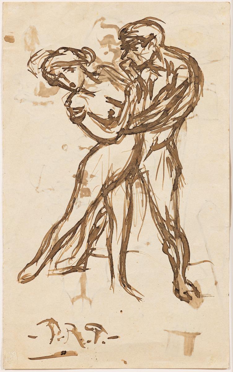 Dona resistint-se a l'abraçada d'un home