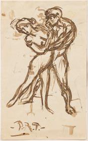 Woman Resisting the Embrace of a Man