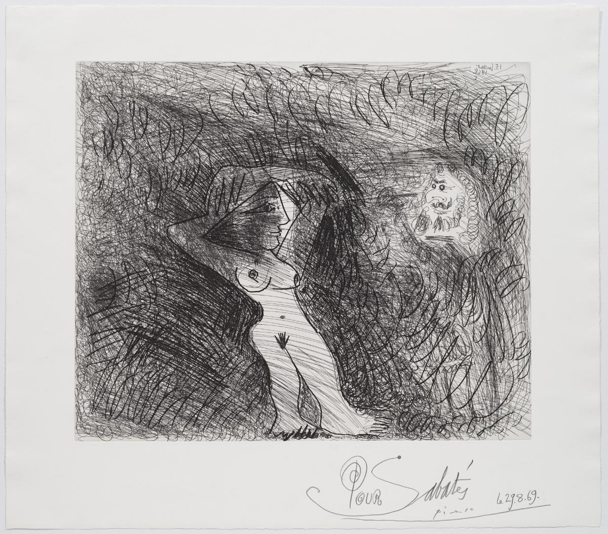 Pintor pintando sobre su modelo