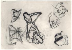 Estudi per a la il·lustració del poema "Ser o no ser", i altres croquis