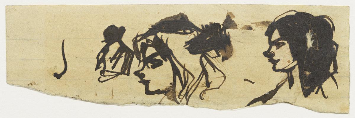 Caps de dona, de perfil