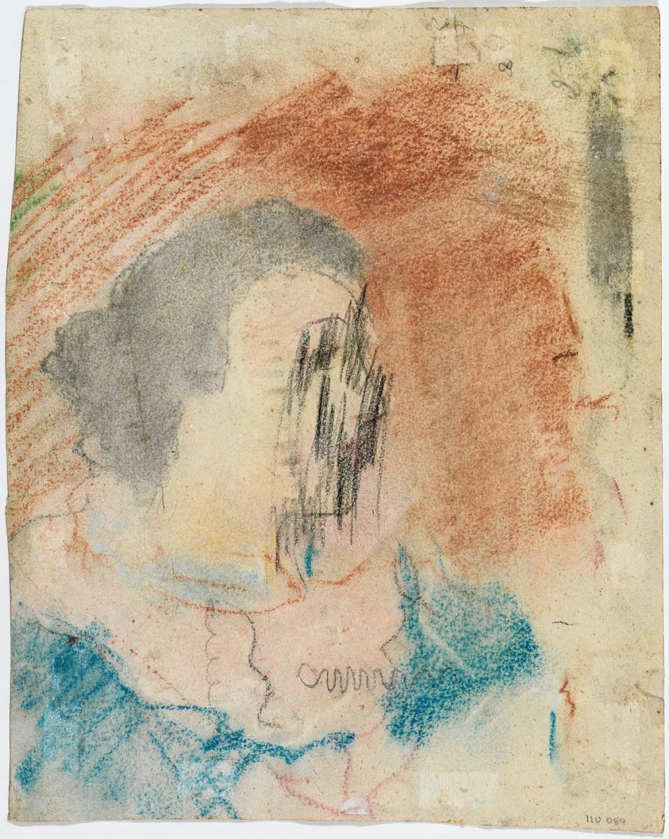 Cabeza femenina, de perfil