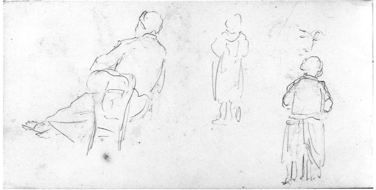 Tres croquis de dona