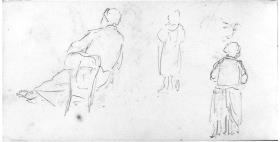 Tres croquis de dona