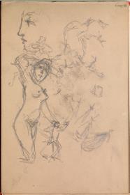 Mujer desnuda y figuras diversas