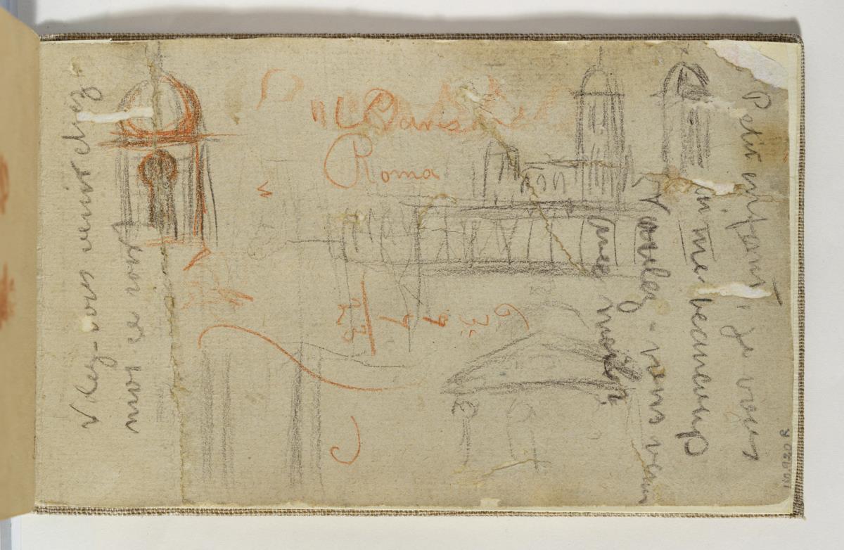 Estudi de torres i anotacions manuscrites