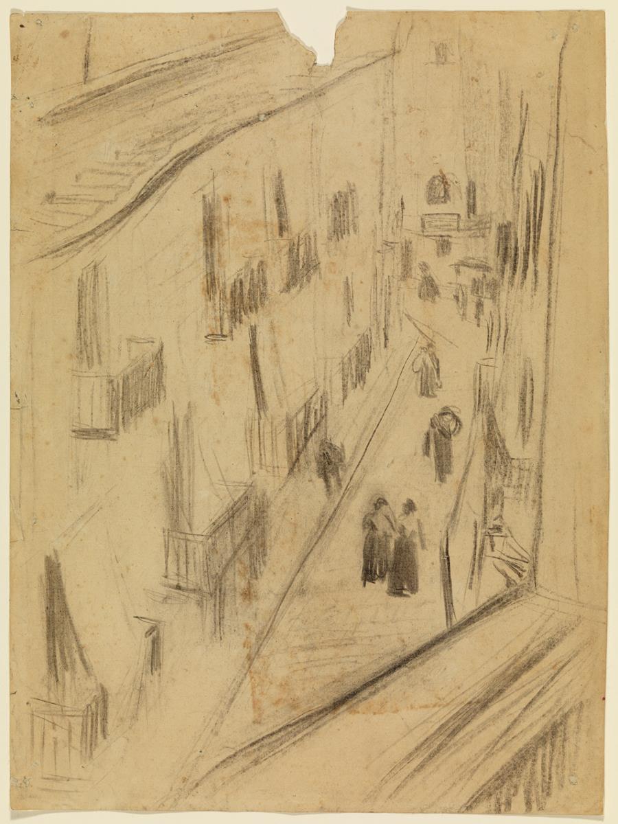 El carrer de la Riera de Sant Joan des de l'estudi de l'artista