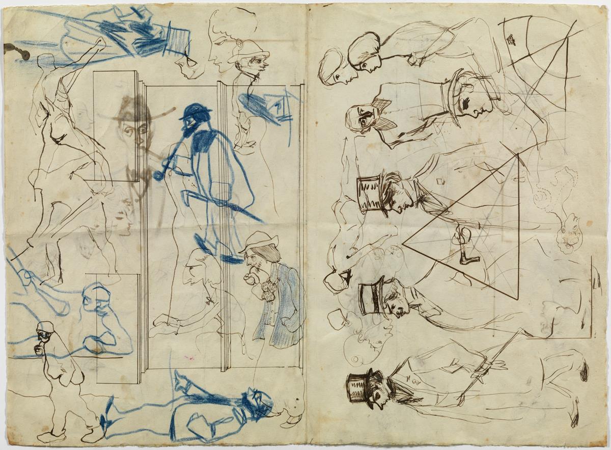 Carles Casagemas, Manuel Pallarès, Pablo Picasso, Mateu Fernández de Soto y croquis diversos