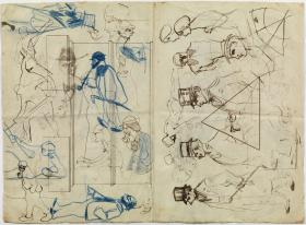 Carles Casagemas, Manuel Pallarès, Pablo Picasso, Mateu Fernández de Soto i croquis diversos