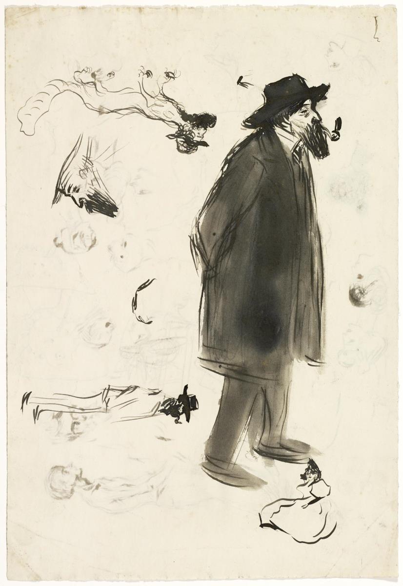 Santiago Rusiñol and Caricature of Ramon Pichot