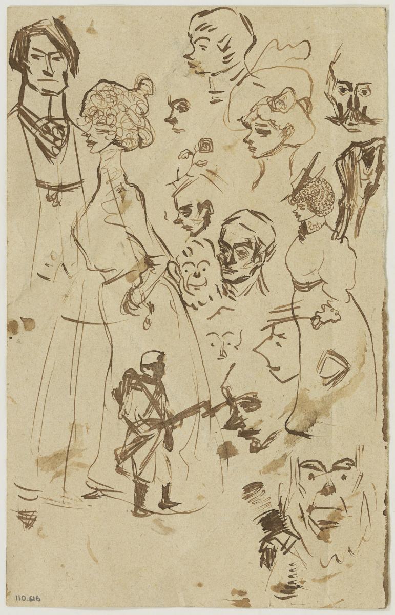 Croquis de la dama del anverso, y otros