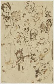 Croquis de la dama del anverso, y otros