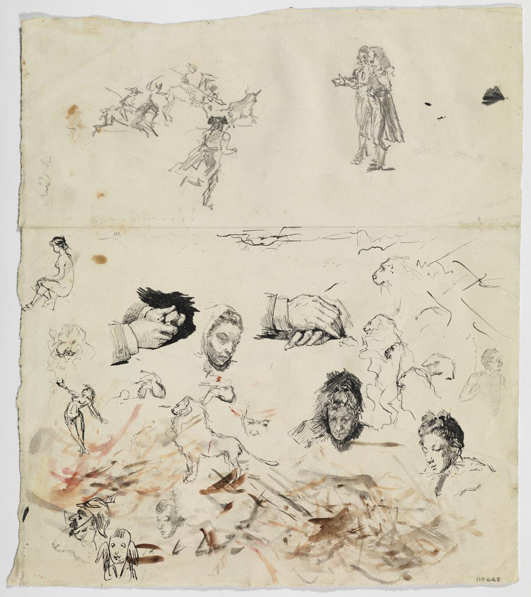 Escena taurina y croquis diversos