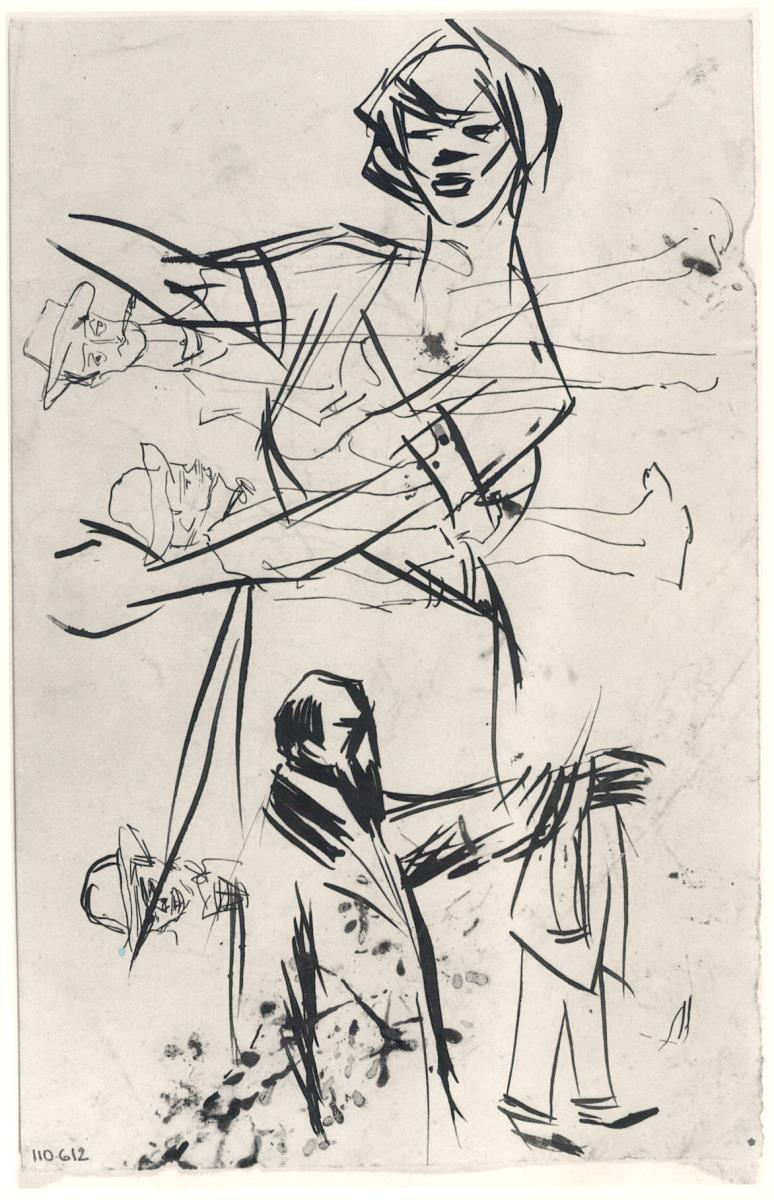 Female Figure and Other Sketches