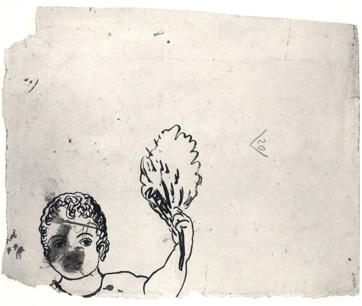 Nen amb una branqueta a la mà