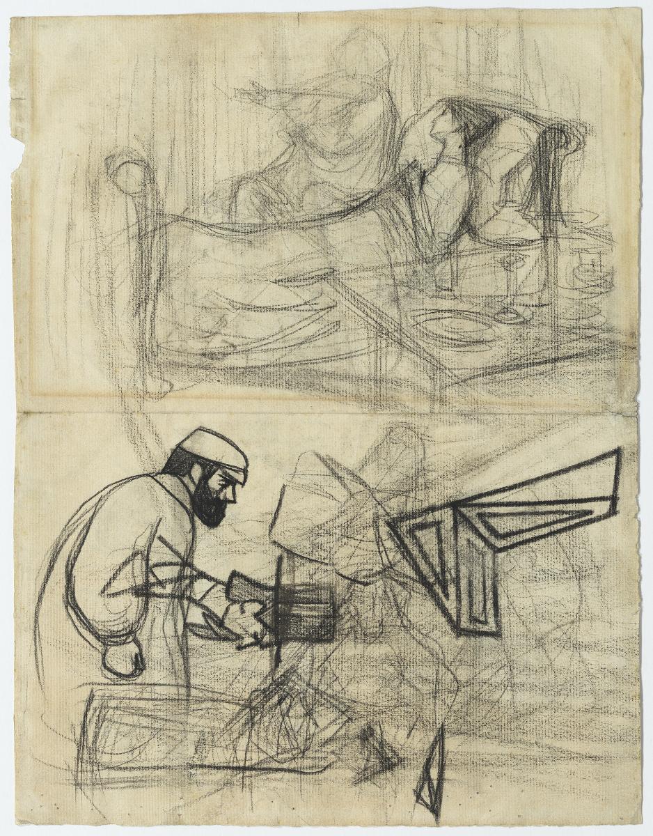 Joven enferma y otros croquis