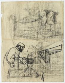 Joven enferma y otros croquis