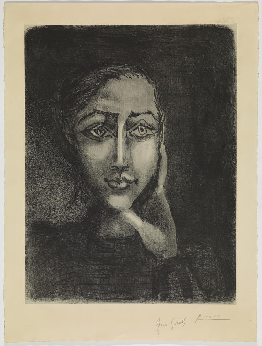 Françoise sobre fons gris