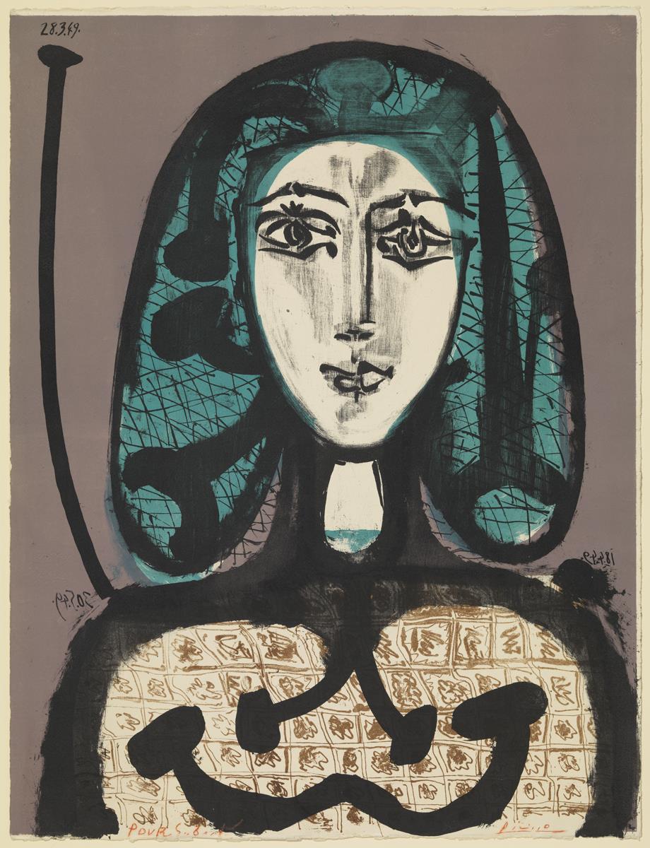 Woman in Hairnet (Woman with Green Hair)