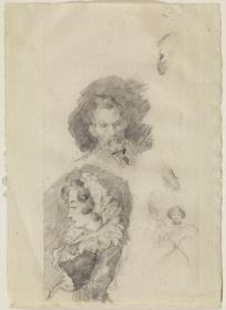 Estudio del padre del artista y de una dama