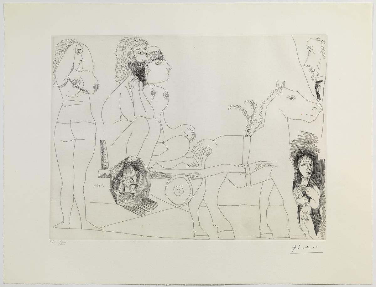 Degas Dreaming. A Couple in a Sicilian Chariot, a Woman and a Young Man Wearing a Toga