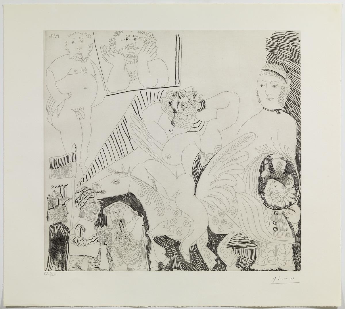 Circus Scene, with a Winged Horse, Seen by a Stagehand