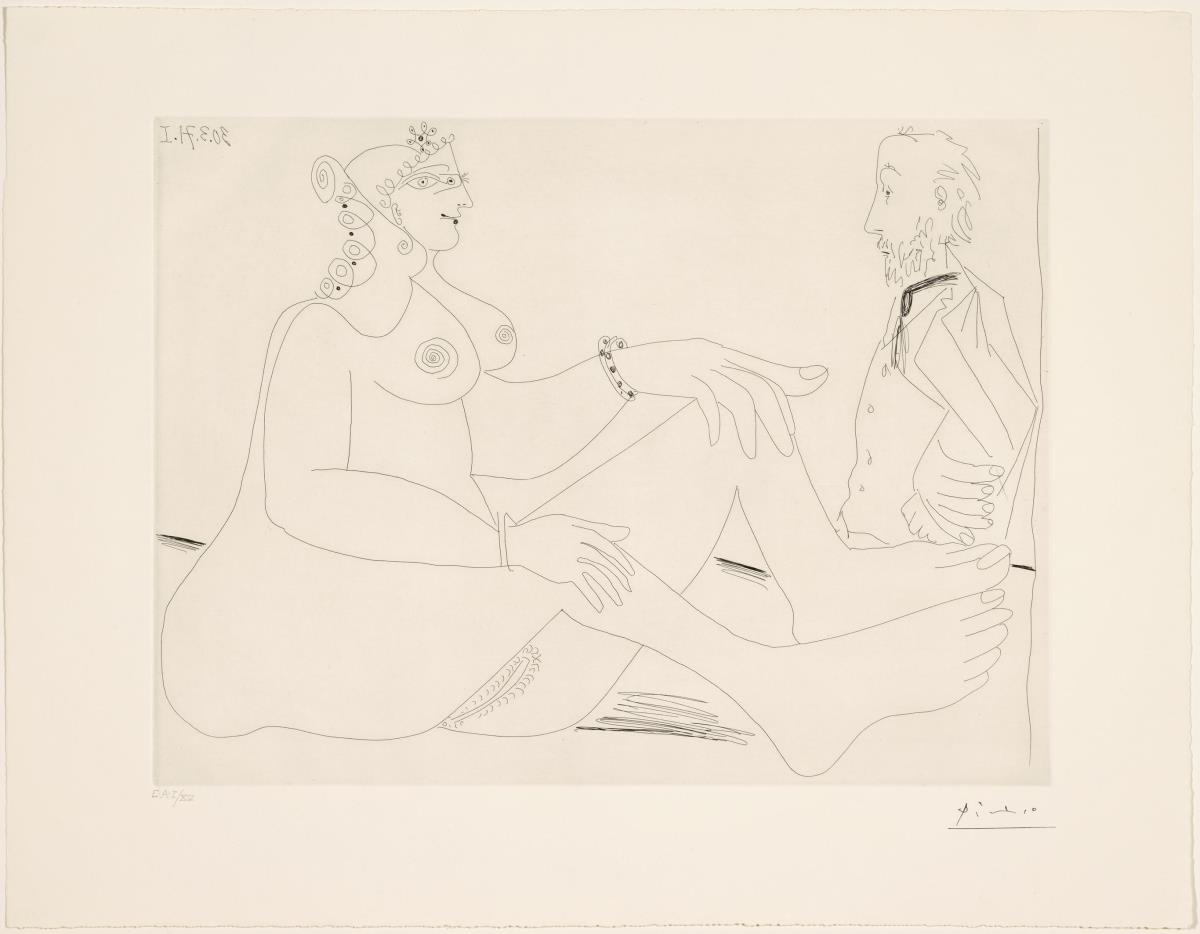 Prostitute Wearing a Bracelet, and Degas with Hands behind His Back